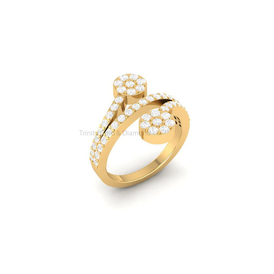 Bypass Circle Diamond Ring for Women • Moissanite Perfect Anniversary Gift for Her •