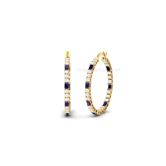 Inside Out Hoop Earrings, Alternative Diamond Earrings, Women&
