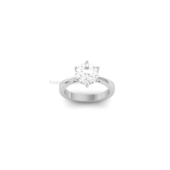 Classic Round Solitaire Ring, Moissanite Engagement Rings, Solitaire Engagement Ring for Women, Promise Ring, 6 Prong Ring, Anniversary Gift
