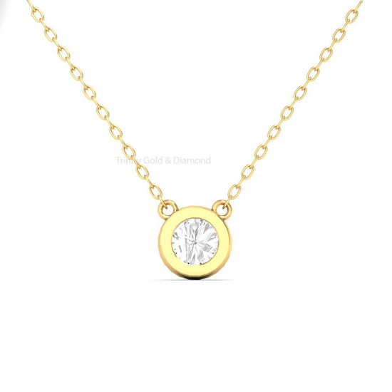 Minimalist Pendant, Moissanite Tiny Pendant, Solitaire Diamond Pendant, Moissanite Pendant For Women, Handmade Pendant Chain Pendant For Her