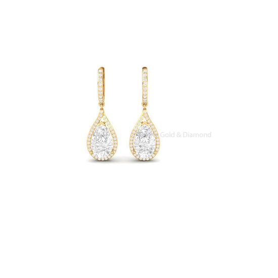 1.50 CT Pear Earrings, Diamond Drop Earrings, Pear Shaped Drop Earrings For Women, Diamond Dangling Earrings, Charm Silver Dangle Earrings