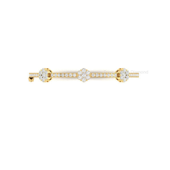 Moissanite Diamond Bangle Bracelet, Diamond Bangle, Anniversary gift for her, Floral Diamond Bracelet, Floral Jewelry, Hinged Bangle, Gifts