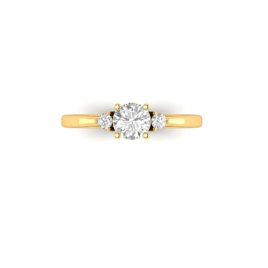 Round Cut Three Stone Engagement Ring for Women • Moissanite And Lab Grown Diamond Engagement Ring • Perfect Gift Women • Size-5-12 USA