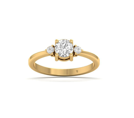Round Cut Three Stone Engagement Ring for Women • Moissanite And Lab Grown Diamond Engagement Ring • Perfect Gift Women • Size-5-12 USA