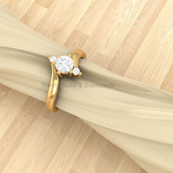 Three Stone Engagement Ring for Women • Lab Grown Diamond Engagement Ring • Perfect Gift Women • Size-5-12 USA