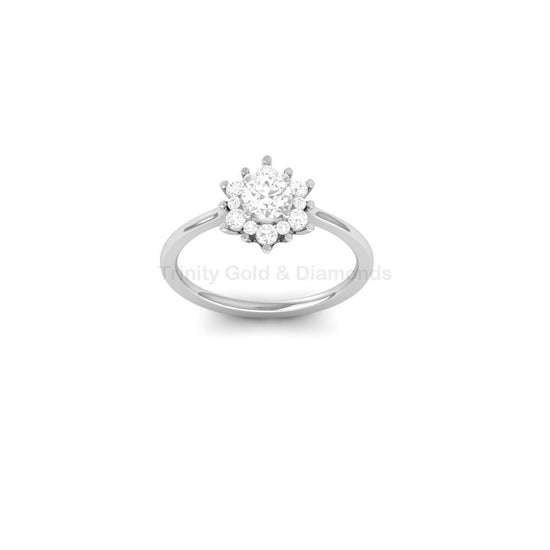 Flower Diamond Engagement Ring • Floral Anniversary Ring • Chunky Engagement Ring • Lab Diamond • Cocktail Ring • Handmade Gifts Her