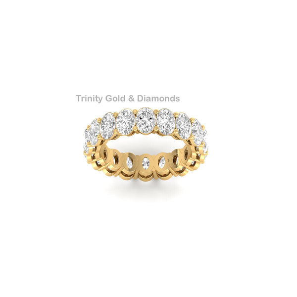 Oval Diamond Matching Wedding Band, Bridal Band, 14k White Gold, Diamond Eternity Band, Full Eternity, Eternity Stacking Band, Gift for Her