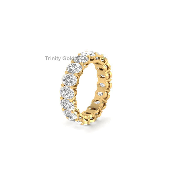 Oval Diamond Matching Wedding Band, Bridal Band, 14k White Gold, Diamond Eternity Band, Full Eternity, Eternity Stacking Band, Gift for Her