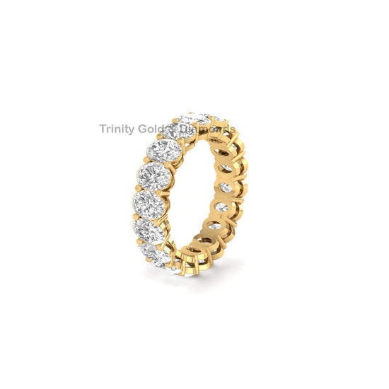 Oval Diamond Matching Wedding Band, Bridal Band, 14k White Gold, Diamond Eternity Band, Full Eternity, Eternity Stacking Band, Gift for Her