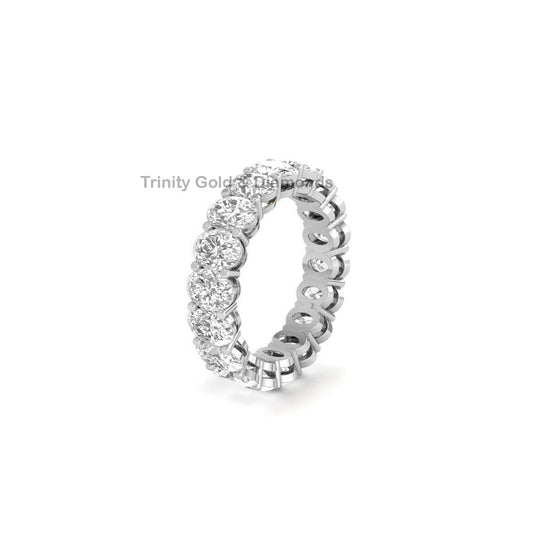 Oval Diamond Matching Wedding Band, Bridal Band, 14k White Gold, Diamond Eternity Band, Full Eternity, Eternity Stacking Band, Gift for Her