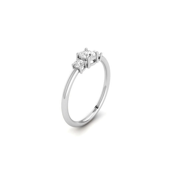 Trio Diamond Ring, Three Stone Engagement Moissanite Ring, Diamond Promise Ring, Classic Three Stone Ring, Silver Handmade Jewelry Gifts