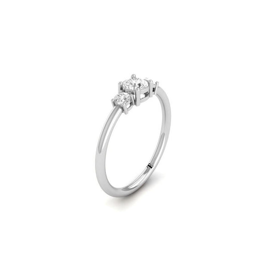 Trio Diamond Ring, Three Stone Engagement Moissanite Ring, Diamond Promise Ring, Classic Three Stone Ring, Silver Handmade Jewelry Gifts