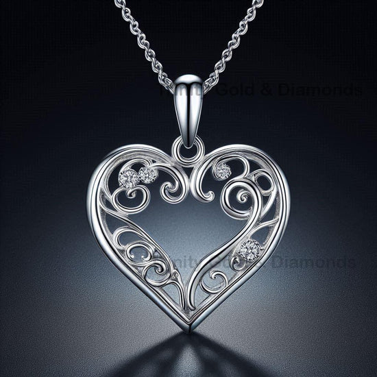 Moissanite Heart Pendant Necklace Silver, Heart Necklace, Bridesmaid Gifts, Heart Jewelry,  Love Necklace Gift, Unique Heart Necklace Her