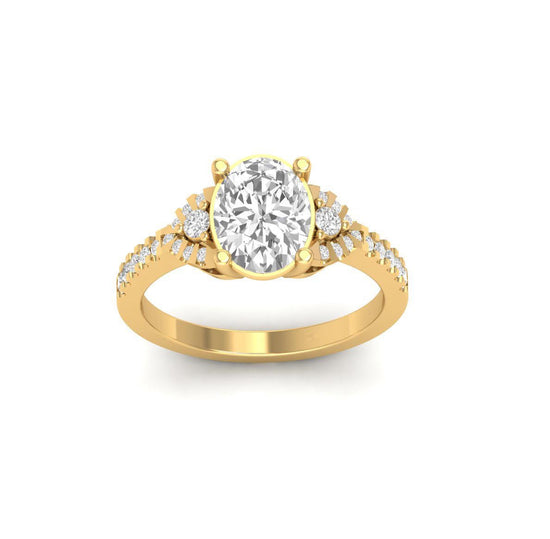 Oval Cut Diamond Engagement Ring, 14K Gold Plated Wedding Ring for Women, Vintage Moissanite Ring, Promise Ring, Anniversary Gift