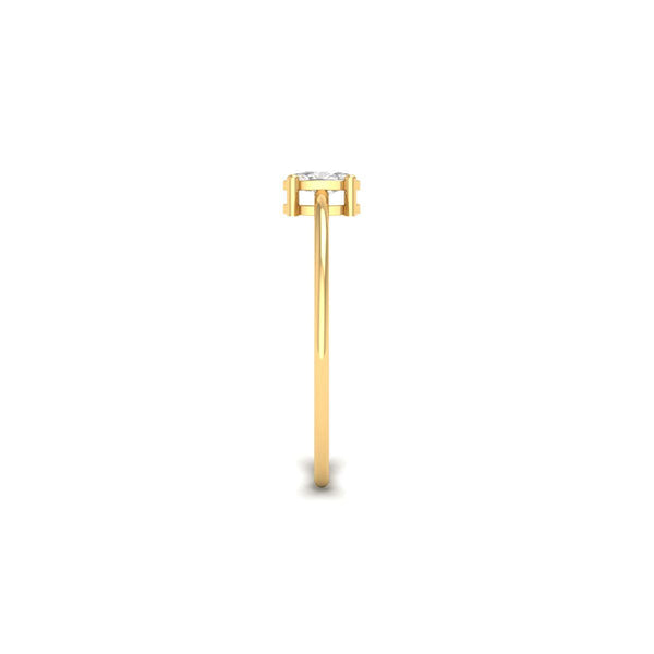 Oval Cut Diamond Solitaire Ring | 14K Gold Plated Dainty Engagement Ring | Thin Stackable Ring for Women | Handmade Promise Ring