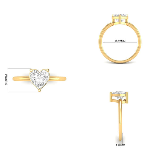 Heart Shape Solitaire Engagement Ring for Women, 8.5MM Moissanite Promise Ring, 925 Sterling Silver