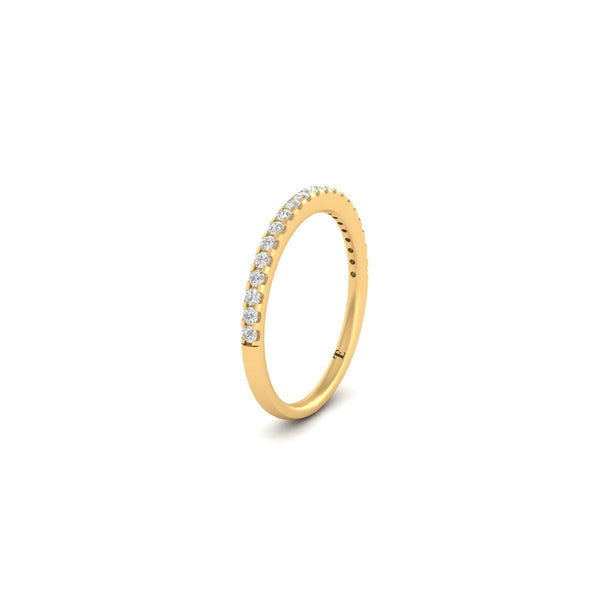Dainty Half Eternity Band Ring, Stackable Wedding Anniversary Promise Ring, Handmade Minimalist Ring Gift for Her