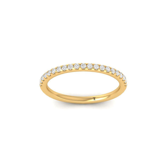 Dainty Half Eternity Band Ring, Stackable Wedding Anniversary Promise Ring, Handmade Minimalist Ring Gift for Her