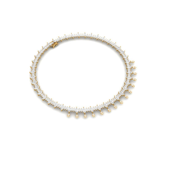 Bridal Statement Necklace for Women, Teardrop Moissanite Drop Necklace, Elegant Handmade Wedding Jewelry Gift
