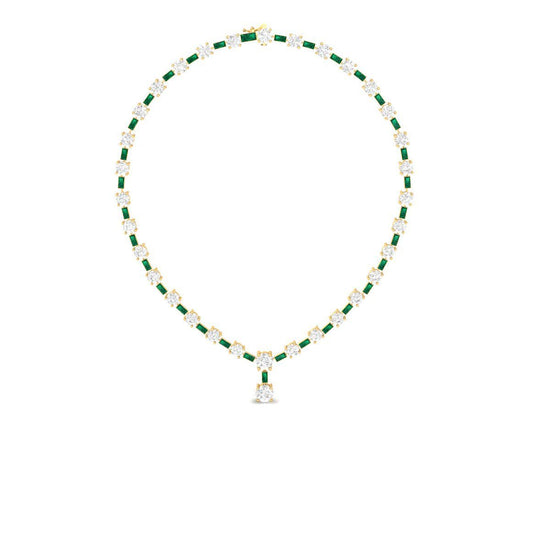 Green & White Drop Necklace for Women, Emerald Look Choker, Handmade Gift Jewelry, Indian Festive or Bridal Wear Necklace