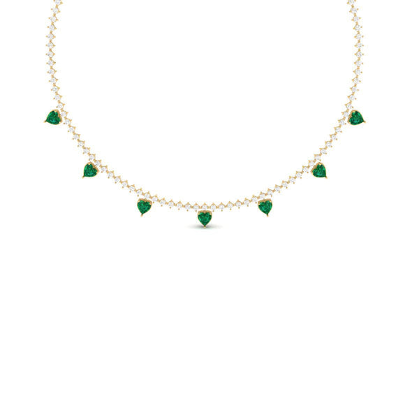 Green Heart Charm Necklace for Women, Dainty CZ Drop Choker, Handmade Romantic Gift Jewelry, Layering Necklace for Her