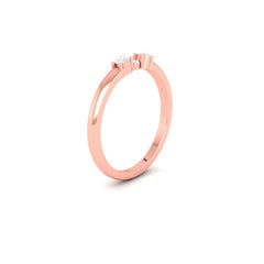 Three Stone Dainty Ring in 14KT Gold Over Sterling Silver | Vintage Diamond-Shaped Center Ring | Promise Stackable Gift Ring
