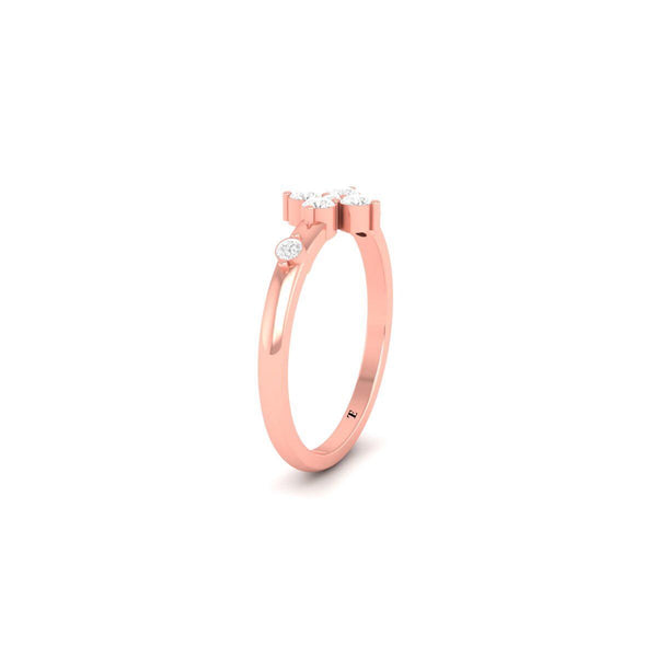Floral Moissanite Cluster Ring in 14KT Gold Over Sterling Silver | Dainty Flower Promise Ring | Unique Gold Gift Ring for Her
