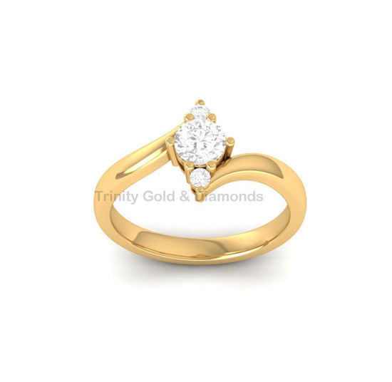 Three Stone Engagement Ring for Women • Lab Grown Diamond Engagement Ring • Perfect Gift Women • Size-5-12 USA