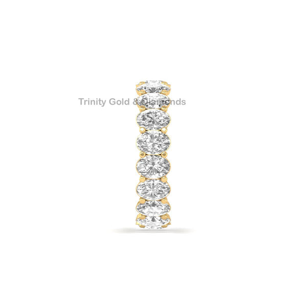 Oval Diamond Matching Wedding Band, Bridal Band, 14k White Gold, Diamond Eternity Band, Full Eternity, Eternity Stacking Band, Gift for Her