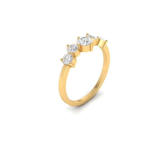 Five Stone Diamond Ring, Engagement Ring, Classic Five Stone Moissanite Wedding Band, Moissanite Wedding Band, Anniversary Ring for Women