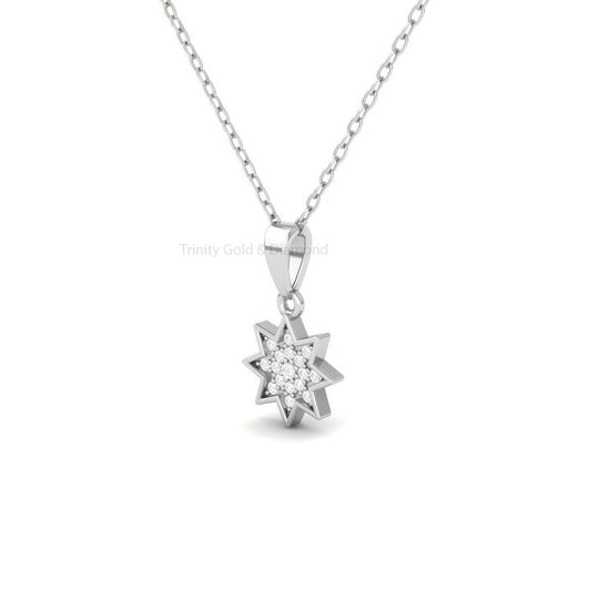 Dainty Star Moissanite Necklace, Celestial Pendant Necklace, Celestial Star Necklace, Handmade Jewelry, Star Charm Necklace for Everyday