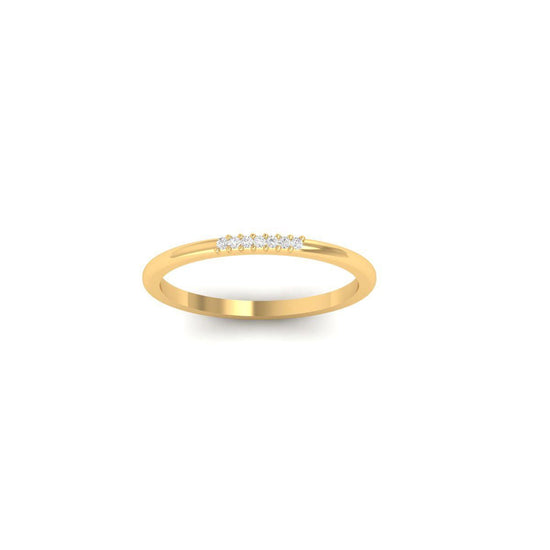 Dainty Diamond Band Ring, 14K Gold Plated Thin Stacking Ring, 5 Stone Minimalist Ring for Women, Handmade Promise Ring Gift