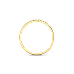 Dainty Diamond Accent Band Ring, 14K Gold Plated Thin Wedding Band, Handmade Stacking Ring, Minimalist Promise Ring for Women