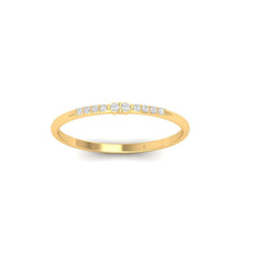 Dainty Diamond Accent Band Ring, 14K Gold Plated Thin Wedding Band, Handmade Stacking Ring, Minimalist Promise Ring for Women