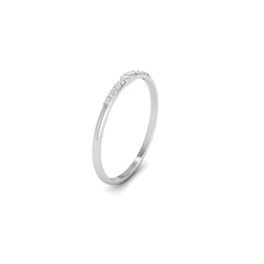 Dainty Diamond Accent Band Ring, 14K Gold Plated Thin Wedding Band, Handmade Stacking Ring, Minimalist Promise Ring for Women