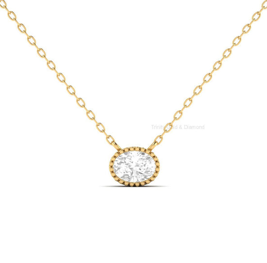 Round Solitaire Moissanite Pendant, 14K Gold Plated Charm for Necklace, Dainty Diamond Look Pendant, Mother’s Day Gift for Her