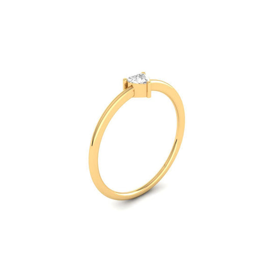 Heart Shape Diamond Ring in 14K Gold Plated | Dainty Solitaire Promise Ring for Her | Minimalist Stacking Ring | Handmade Jewelry Gift