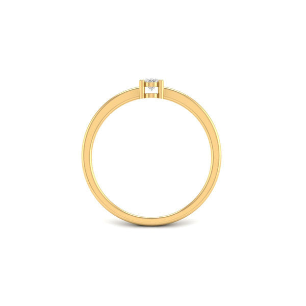 Oval Cut Diamond Solitaire Ring | 14K Gold Plated Dainty Engagement Ring | Thin Stackable Ring for Women | Handmade Promise Ring