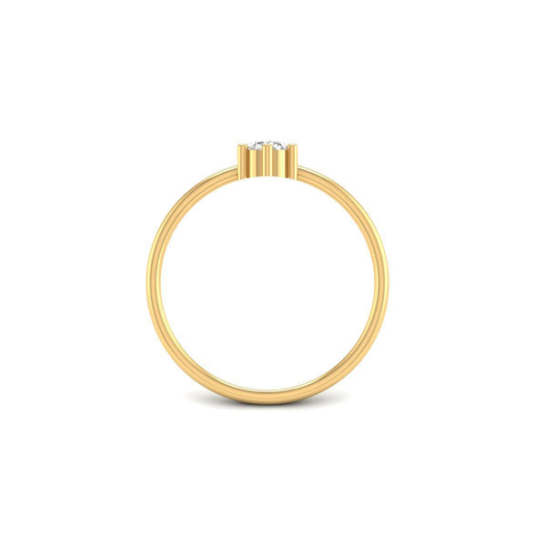 Round Solitaire Engagement Ring | 14K Gold Plated Dainty Promise Ring | Minimalist Stacking Ring for Her | Handmade Jewelry Gift