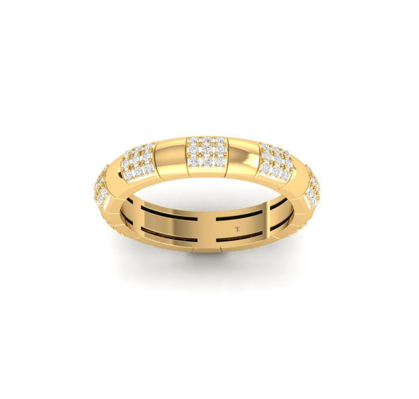 Eternity Wedding Band for Women, 4.5MM Wide Round Diamond Accent Ring, 925 Sterling Silver