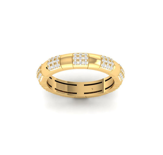 Eternity Wedding Band for Women, 4.5MM Wide Round Diamond Accent Ring, 925 Sterling Silver