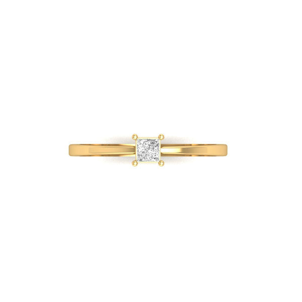 Princess Cut Solitaire Moissanite Ring, 4.2MM Dainty Engagement Ring, 925 Sterling Silver Band 1.5MM, Handmade Gift for Her
