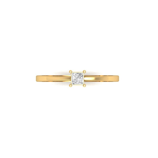 Princess Cut Solitaire Moissanite Ring, 4.2MM Dainty Engagement Ring, 925 Sterling Silver Band 1.5MM, Handmade Gift for Her