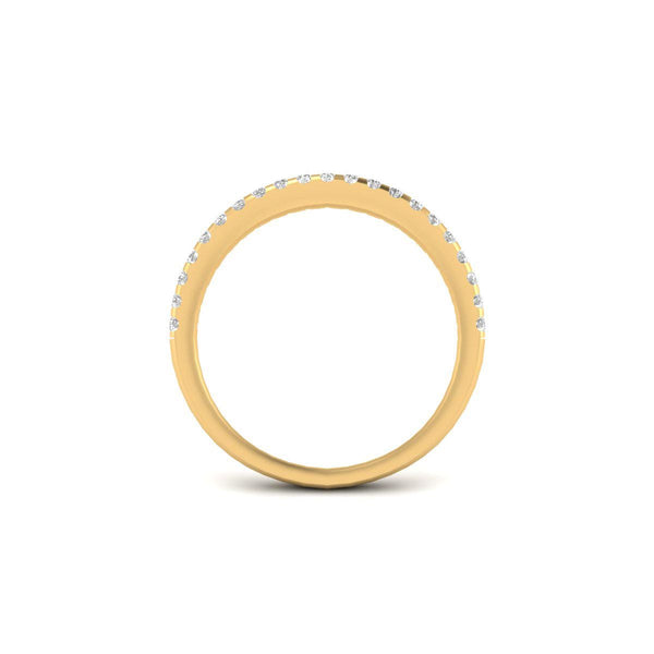 Dainty Half Eternity Band Ring, Stackable Wedding Anniversary Promise Ring, Handmade Minimalist Ring Gift for Her