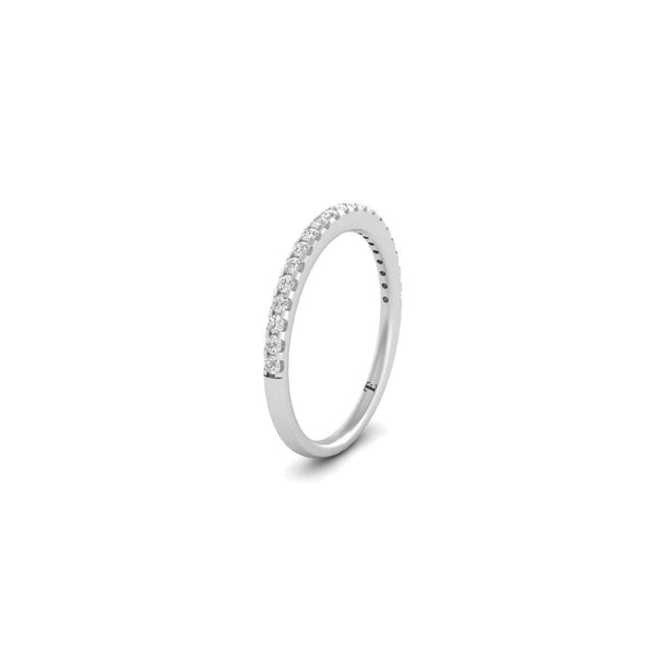 Dainty Half Eternity Band Ring, Stackable Wedding Anniversary Promise Ring, Handmade Minimalist Ring Gift for Her