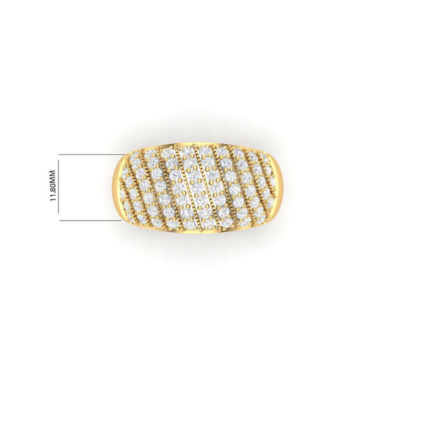 Statement Pave Diamond Band Ring, Bold Wide Band Unisex Ring, Hip Hop Style Ring, Sparkling Gift Jewelry for Him or Her