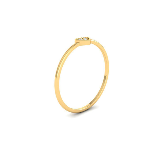 Dainty Heart Promise Ring for Her, Minimalist Stackable Ring, Handmade Gift Jewelry, Dainty Moissanite Love Ring