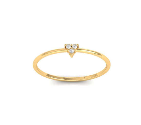 Dainty Triangle Ring for Her, Minimalist Stacking Ring, Handmade Modern Jewelry Gift, Moissanite Cluster Tiny Ring
