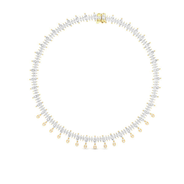 Bridal Statement Necklace for Women, Teardrop Moissanite Drop Necklace, Elegant Handmade Wedding Jewelry Gift