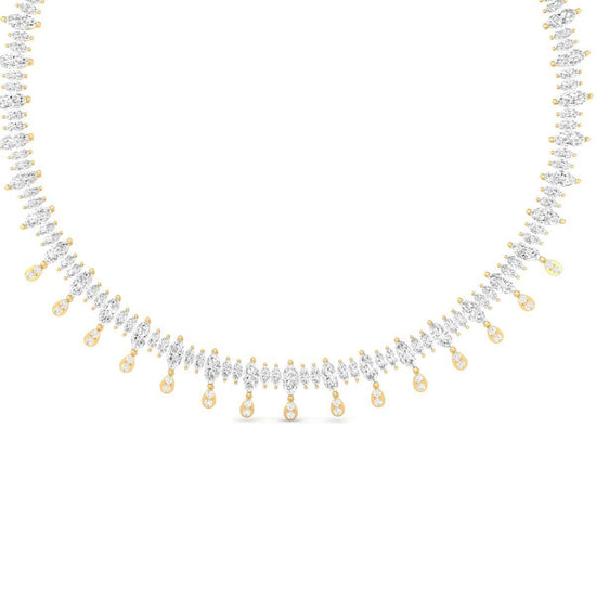 Bridal Statement Necklace for Women, Teardrop Moissanite Drop Necklace, Elegant Handmade Wedding Jewelry Gift